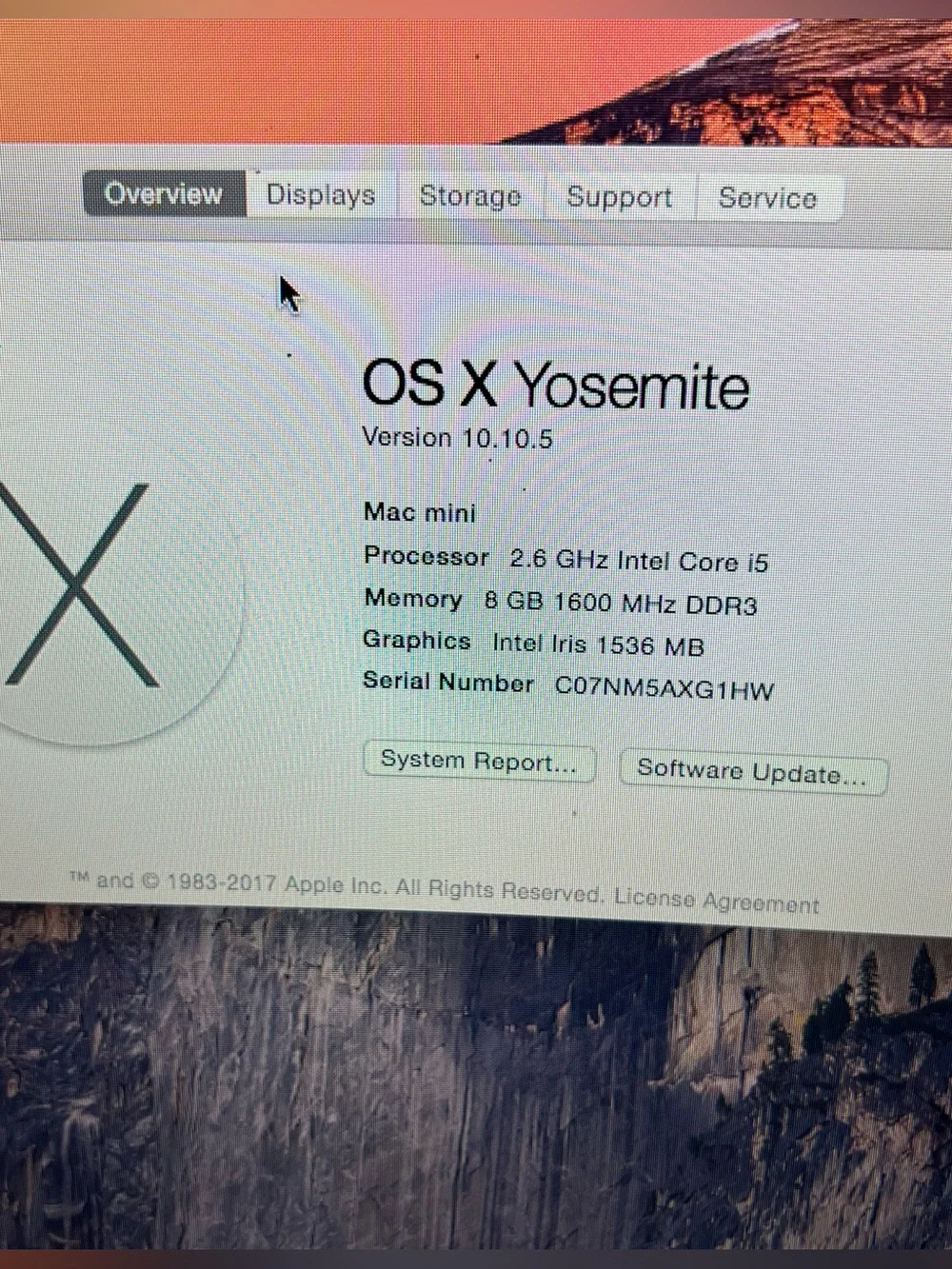 Apple Silver Mac Mini A1347 2.6GHz i5 8GB RAM 1TB HD Power Cable in Working Fine